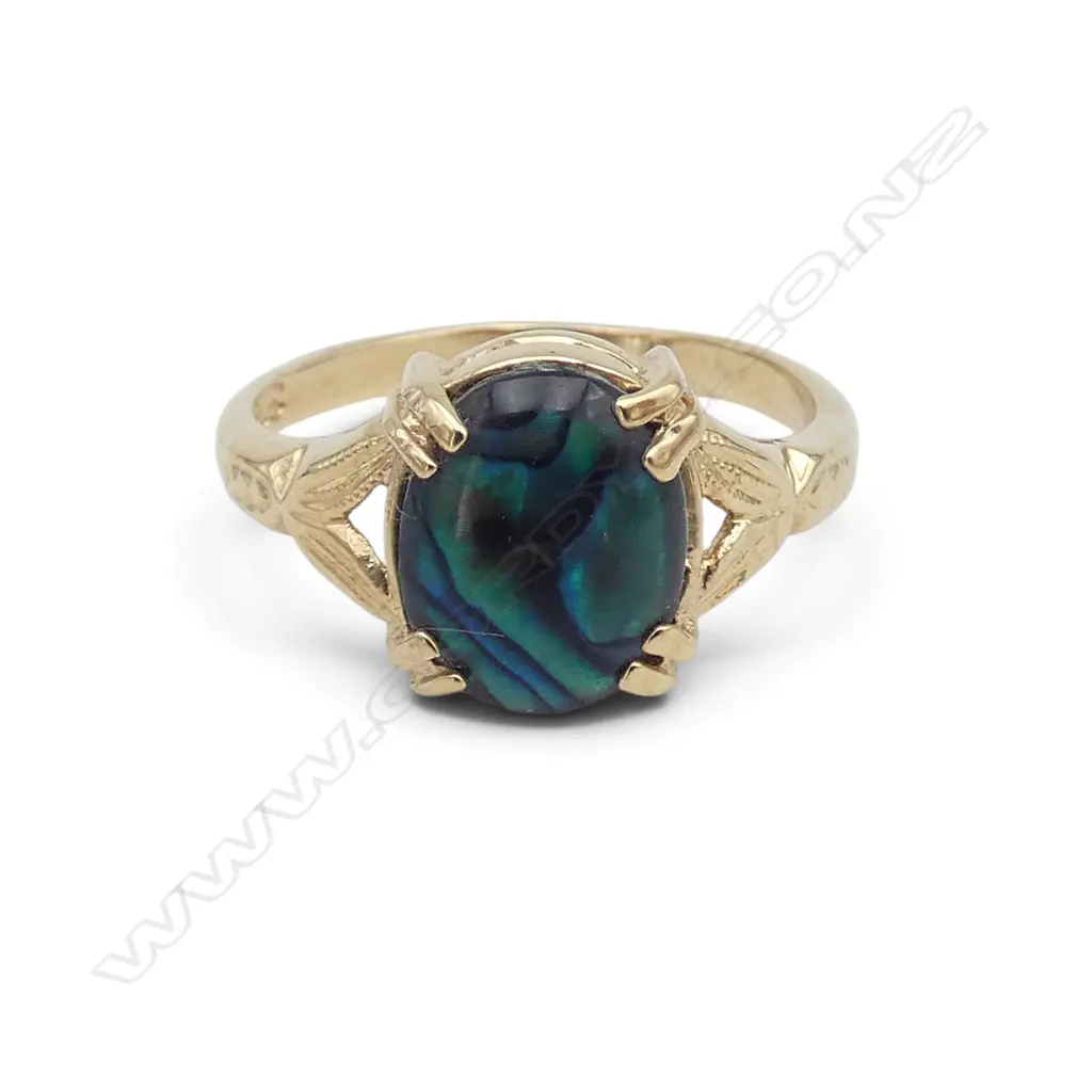 9ct & PAUA RING 1.85gms Image 1++