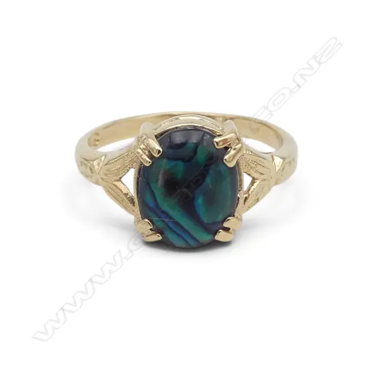 9ct & PAUA RING 1.85gms