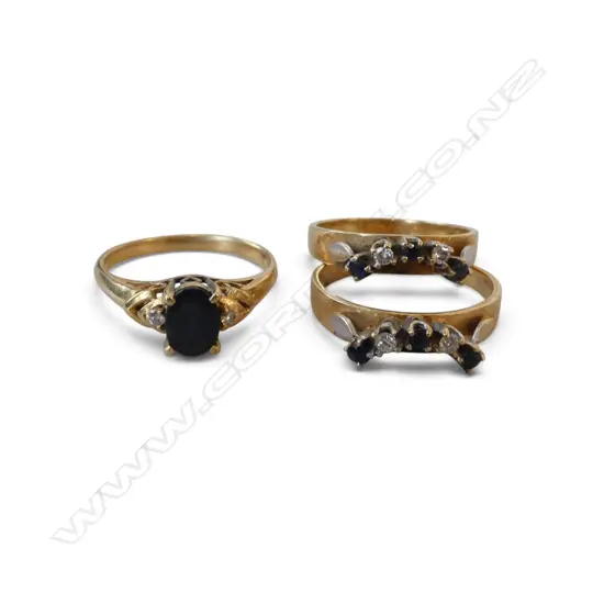 18ct SAPPHIRE & DIAMOND RING SET 9.30gms