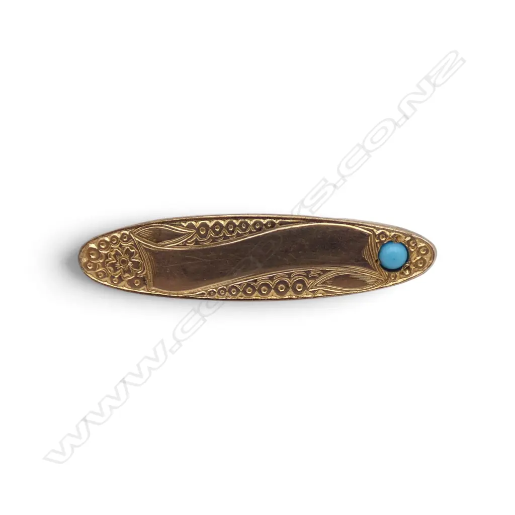 9ct & TURQUOISE BABY BROOCH 1.97gms Image 1++