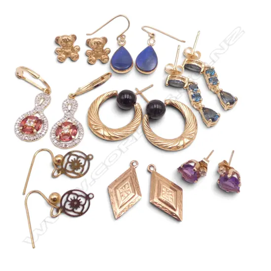 7 PRS EARRINGS (SOME 14, 10ct GOLD) 1 AF