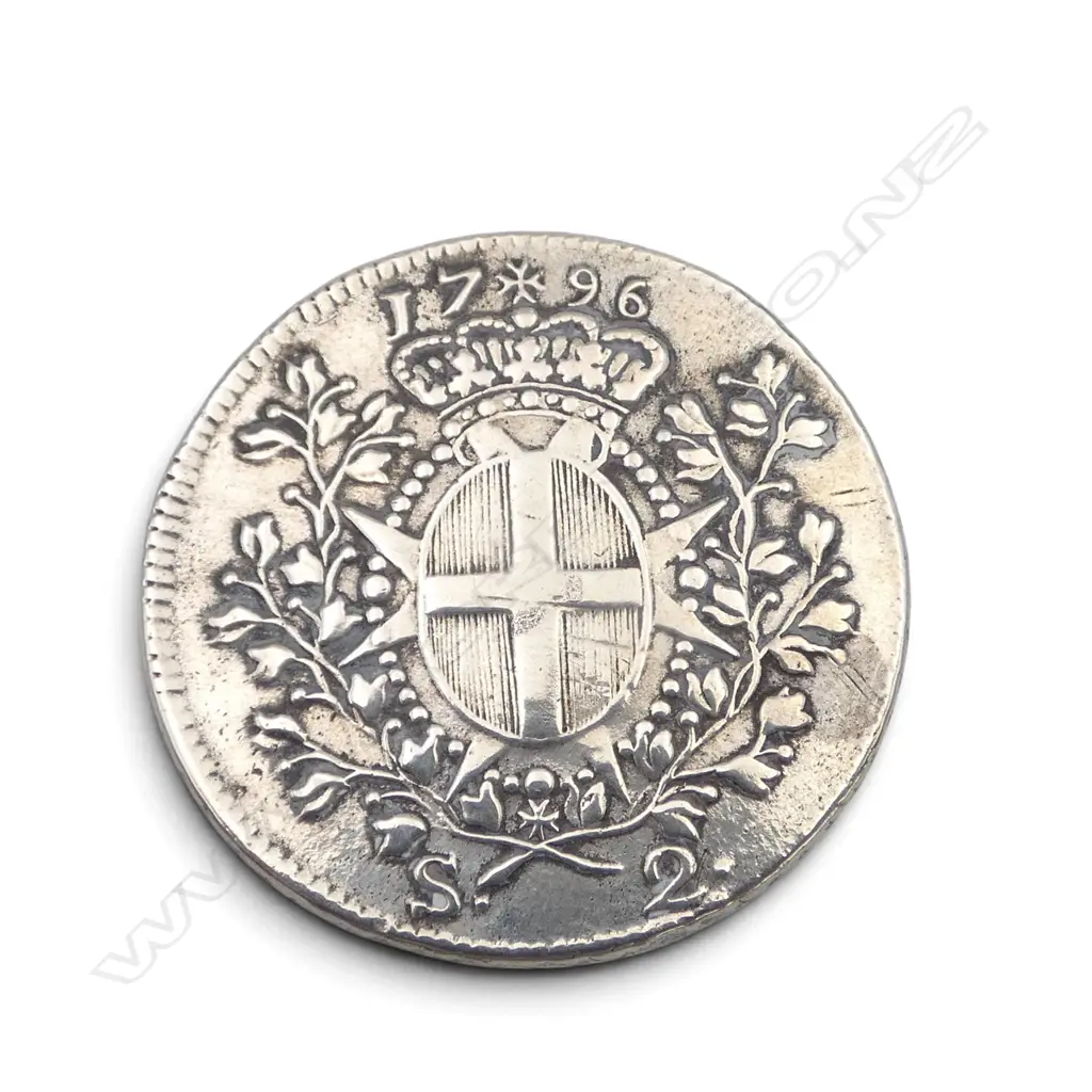 SILVER COIN 1796 EMMANEL De ROHAN ORDER OF MALTA 2 SCUDI 23gms  Image 1++