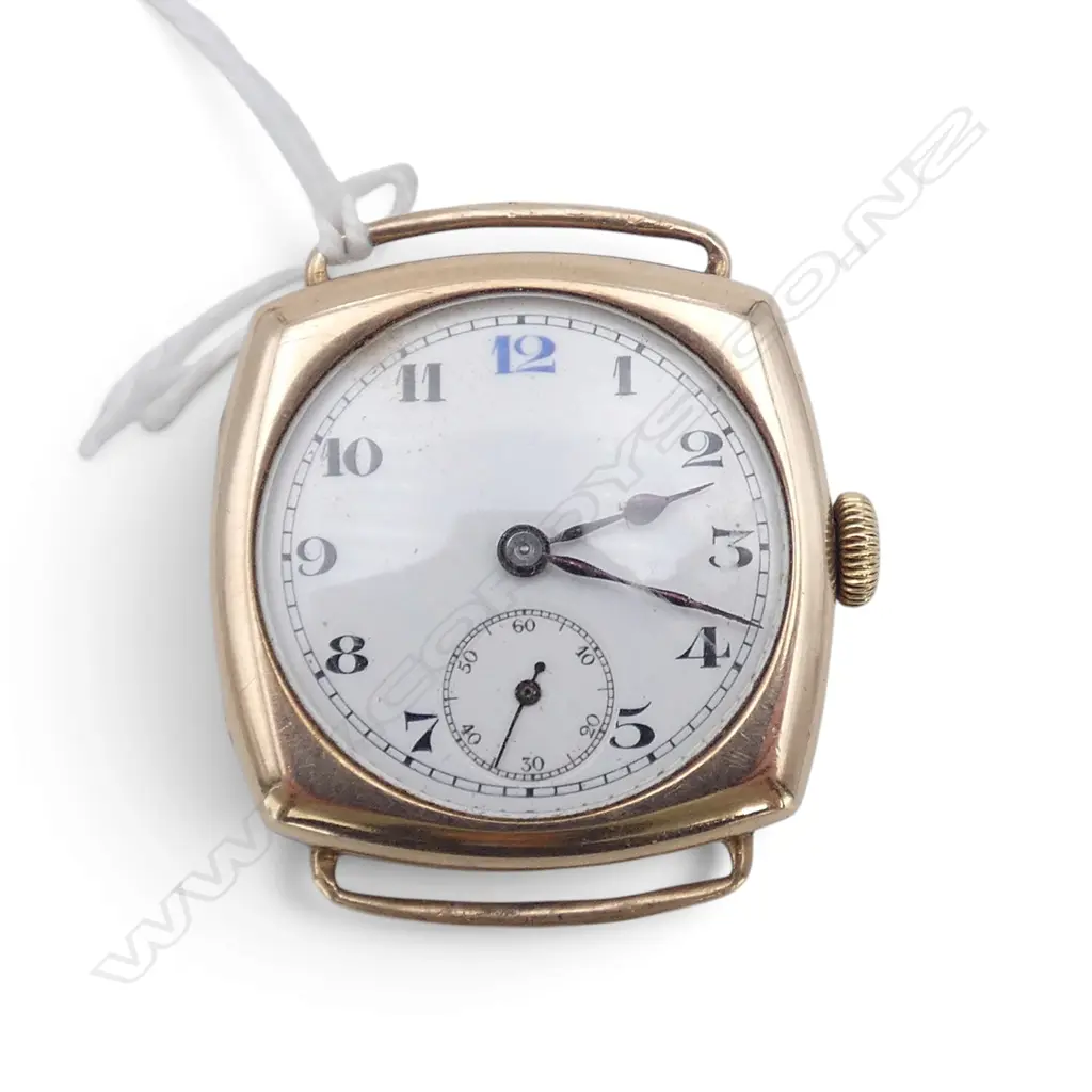 9ct Gold Gent's Antique Watch, Swiss Movement, Not Running, Hinge Pin Broken, 23gms, L.27mm Image 1++