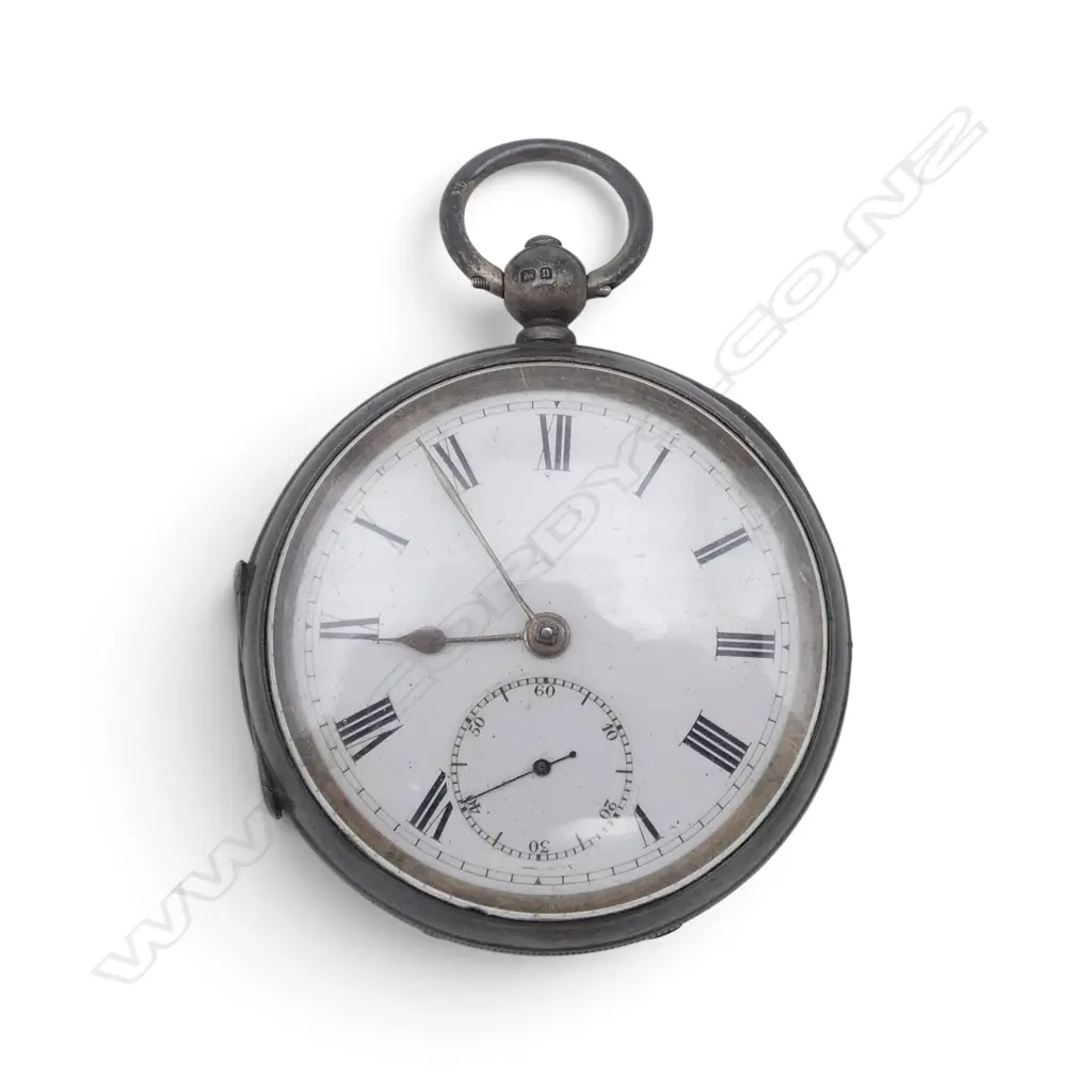 ANTIQUE STG SILVER POCKET WATCH Birmingham 1912, Maker W.E., 125gms, Dia.50mm Image 1++