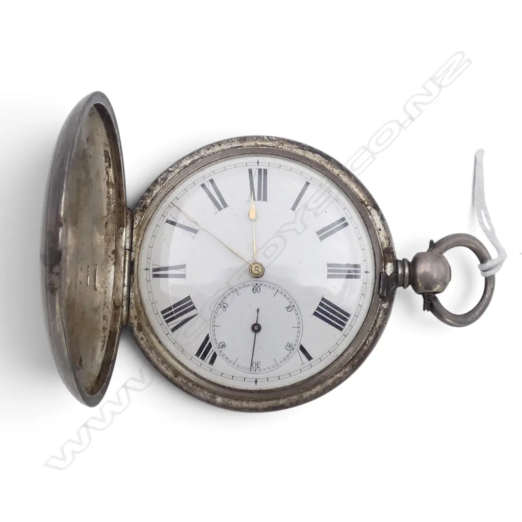 VICTORIAN STG SILVER FULL HUNTER POCKET WATCH, Birmingham 1899, 106gms Image 1++