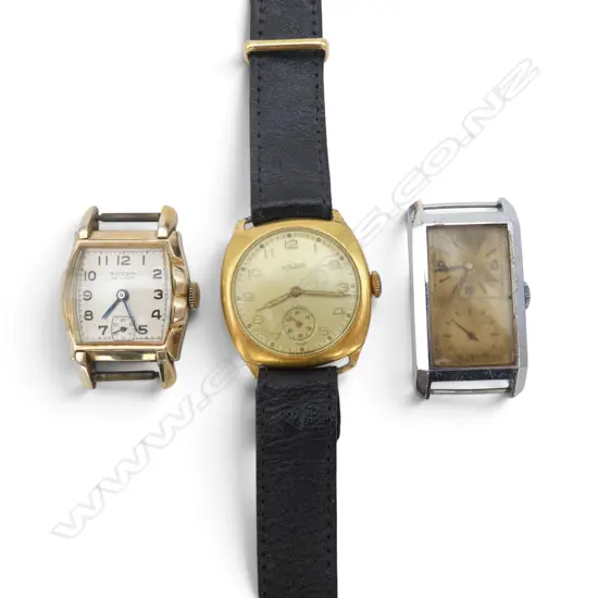 3 WRIST WATCHES; BUREN DE LUXE, NOVERA, OTHER