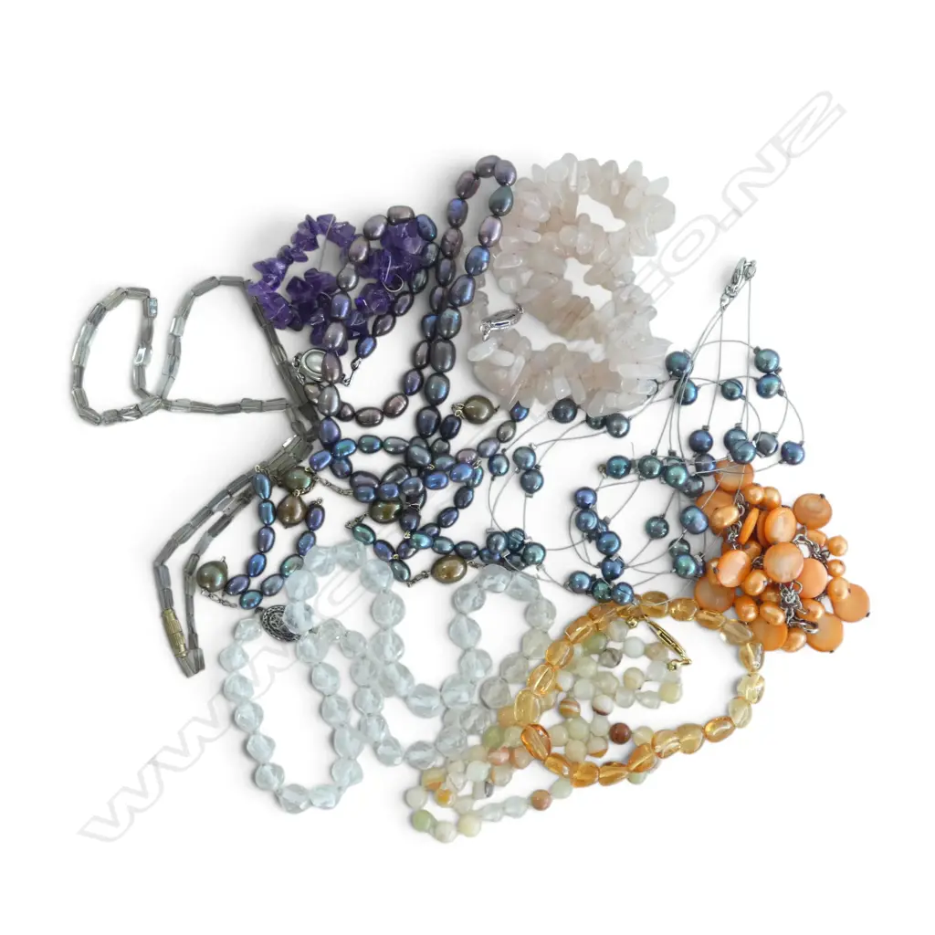 ASST. CRYSTAL & F/W PEARL NECKLACES etc Image 1++