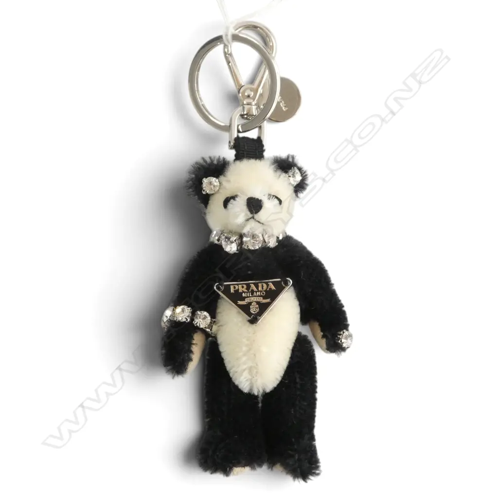 RARE PRADA PANDA BEAR KEYCHAIN/CHARM - special ed. from 'Trick' Bear collection, L.100mm, box & cert, unused Image 1++
