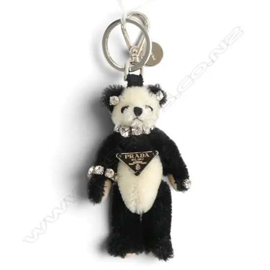 RARE PRADA PANDA BEAR KEYCHAIN/CHARM - special ed. from 'Trick' Bear collection, L.100mm, box & cert, unused