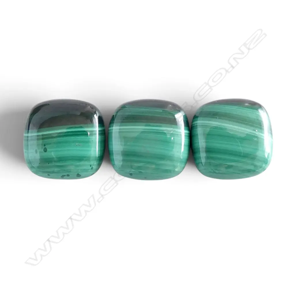 3 LOOSE MALACHITE CABOCHONS 113 x 133mm Image 1++