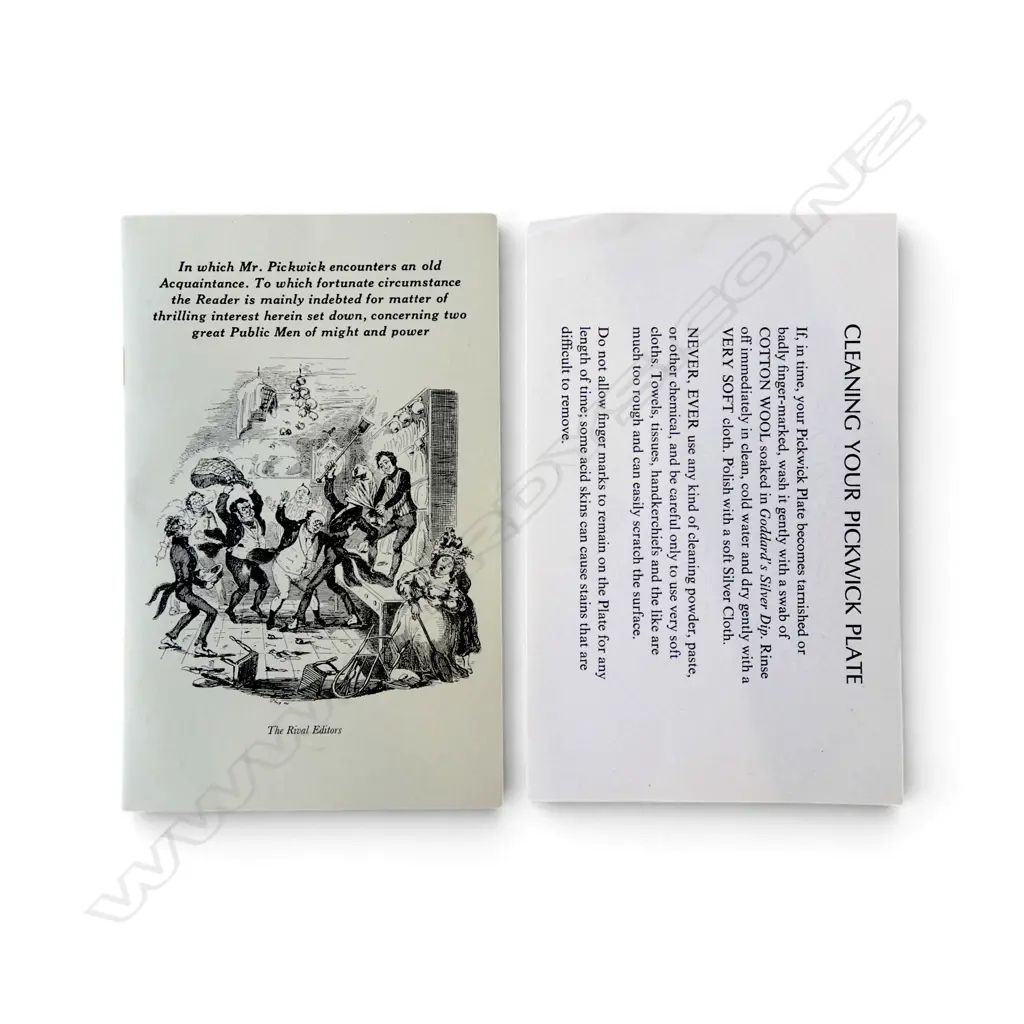 STG SILVER PLATE 'THE RIVAL EDITORS' FROM DICKENS PICKWICK PAPERS B'HAM 1977 31/400 255mm dia 439gms BOXED Image 1++