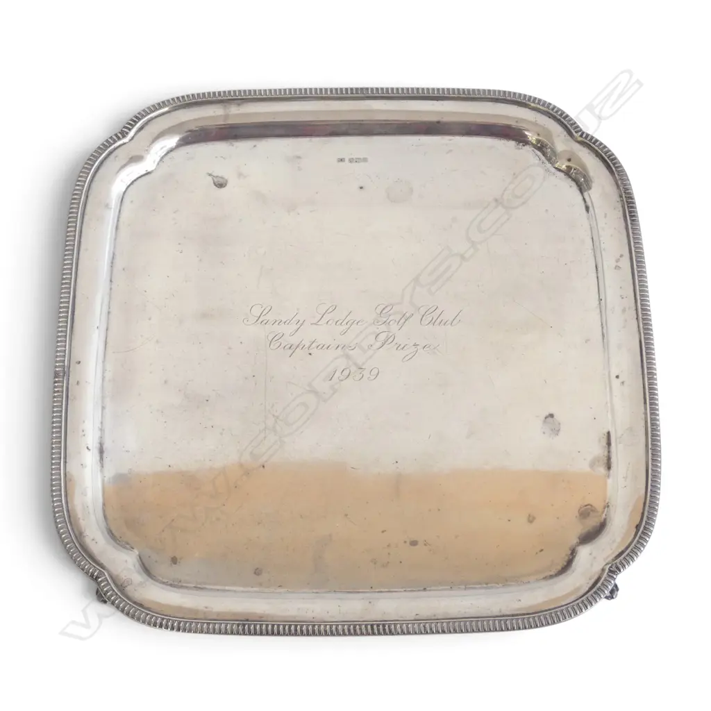 HEAVY SILVER 1939 GOLF CLUB PRIZE SALVER / TRAY. Sheffield 1930. 1190gms Image 1++