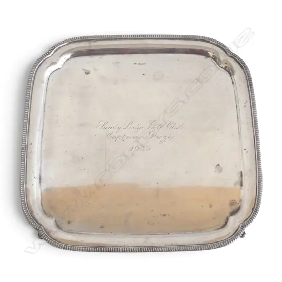 HEAVY SILVER 1939 GOLF CLUB PRIZE SALVER / TRAY. Sheffield 1930. 1190gms