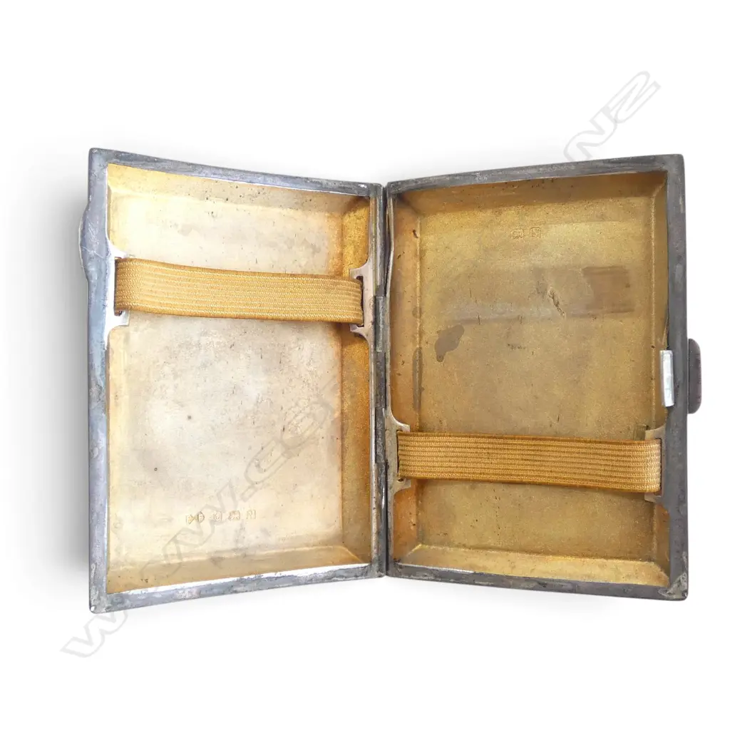 STG SILVER CIG. CASE, BIRMINGHAM 1937, 80gms Image 1++