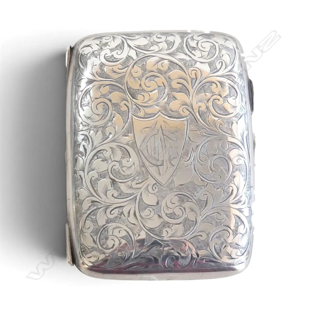 STG SILVER CIG. CASE, BIRMINGHAM 1901, 65gms Image 1++