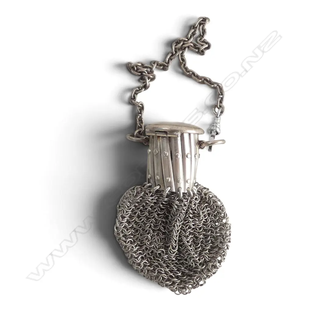 SILVER METAL MESH COIN PURSE L.70mm Image 1++