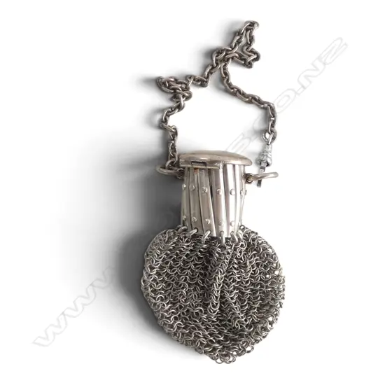SILVER METAL MESH COIN PURSE L.70mm