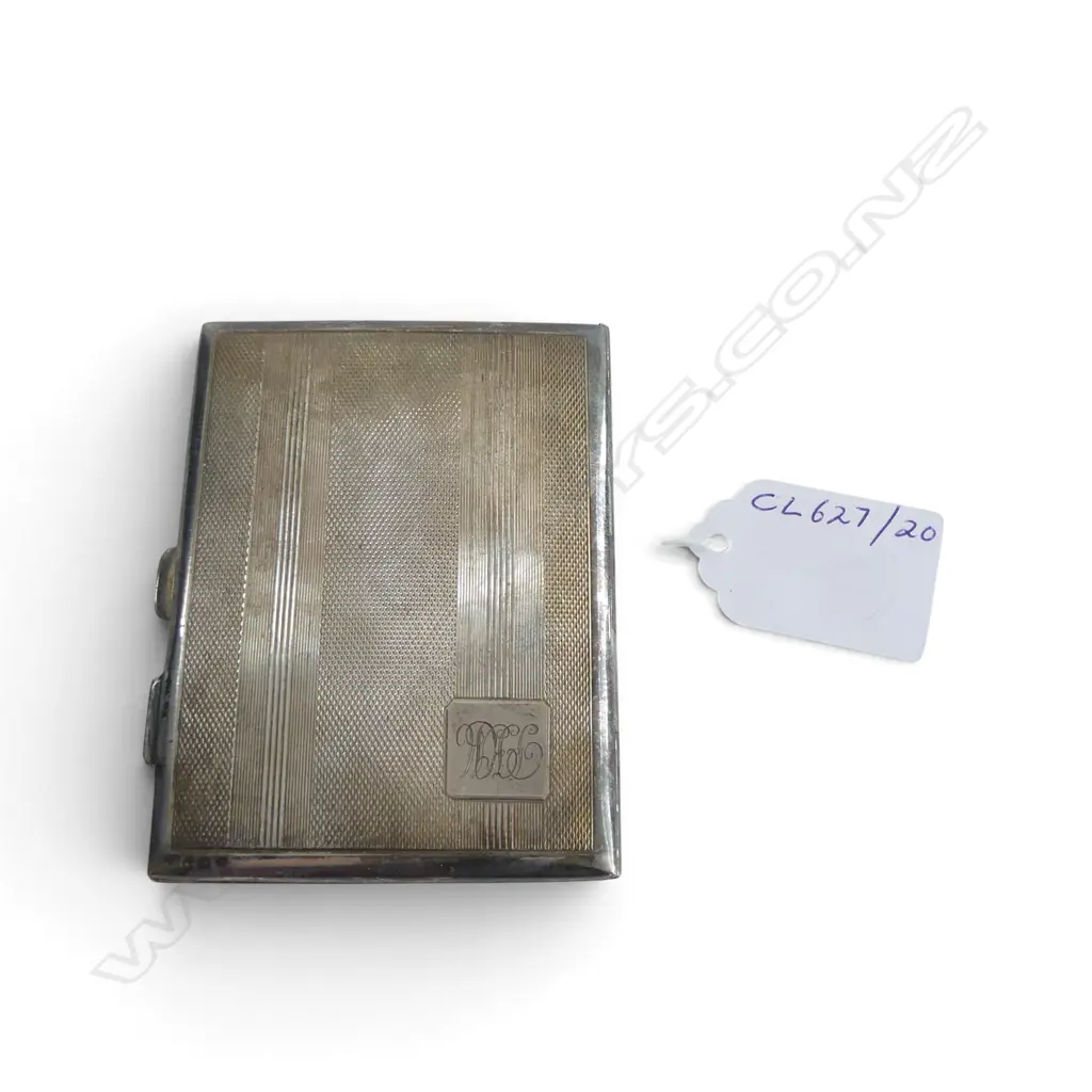 STG SILVER CIGARETTE CASE BIRMINGHAM 1936 W. INITIALS, 71.36gms, L.85mm Image 1++