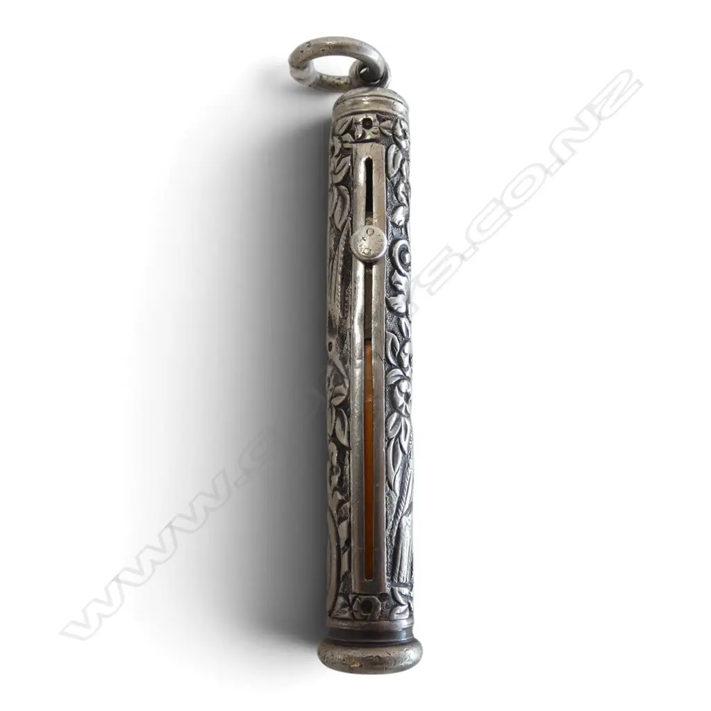 c.1900 silver embossed propelling pencil bird highlights Image 1++