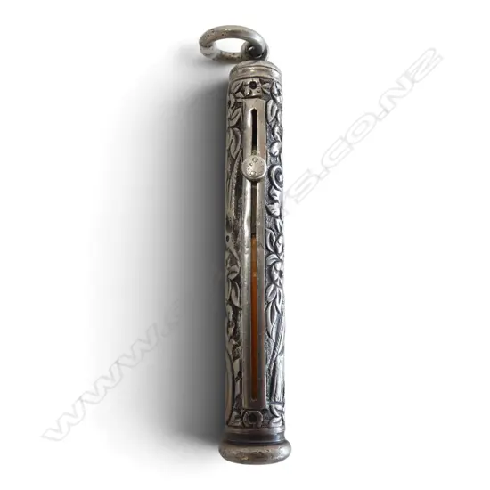 c.1900 silver embossed propelling pencil bird highlights