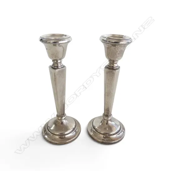 PR STG SILVER CANDLESTICKS, BIRMINGHAM 1960, H.155mm