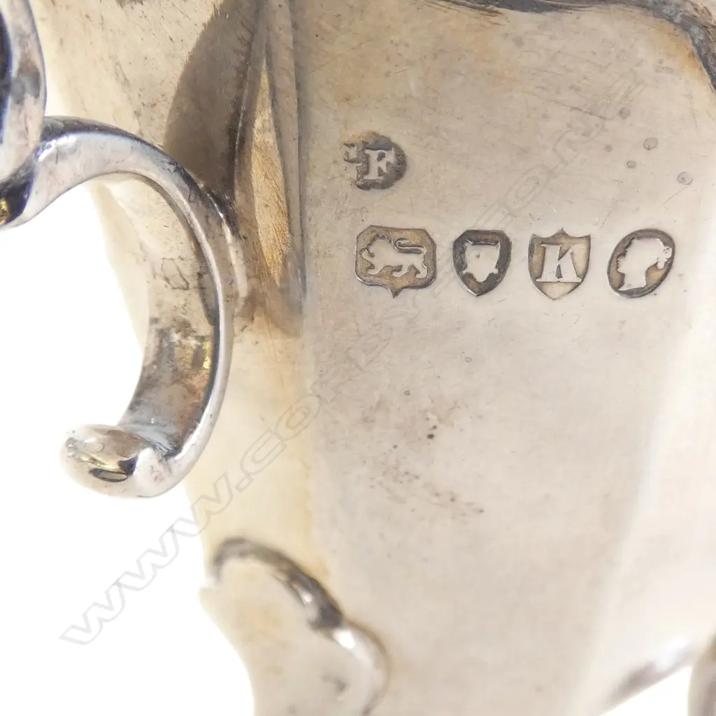 PR LONDON 1885 SILVER SUGAR BOWL & CREAM JUG faceted. Pad feet. 215gms Image 1++