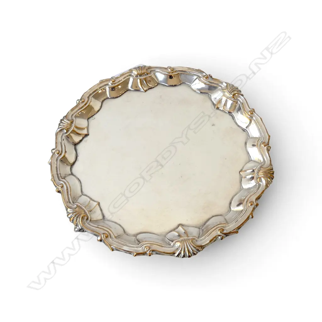 SILVER OVER COPPER WAITER 170mm dia Image 1++