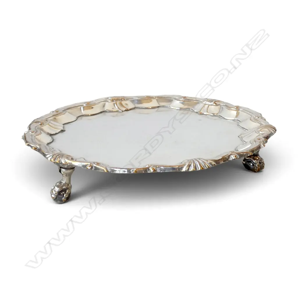 SILVER OVER COPPER WAITER 170mm dia Image 1++