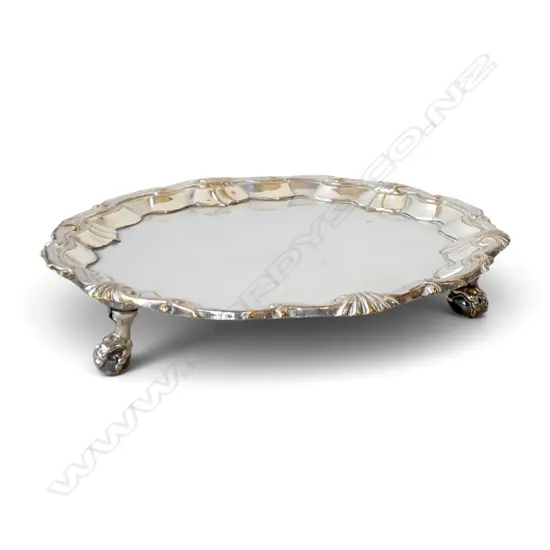 SILVER OVER COPPER WAITER 170mm dia