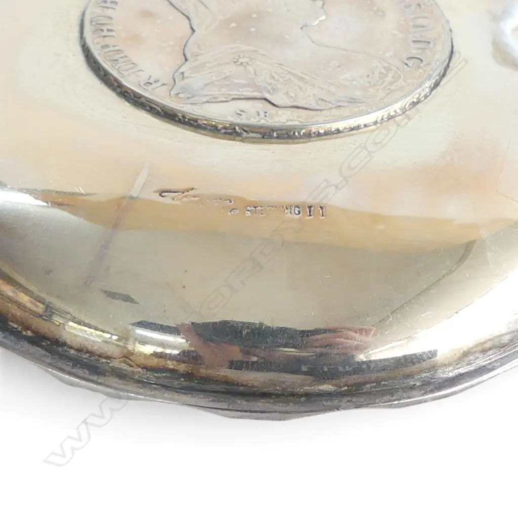 STERLING SILVER COIN DISH 95mm dia 56gms Image 1++