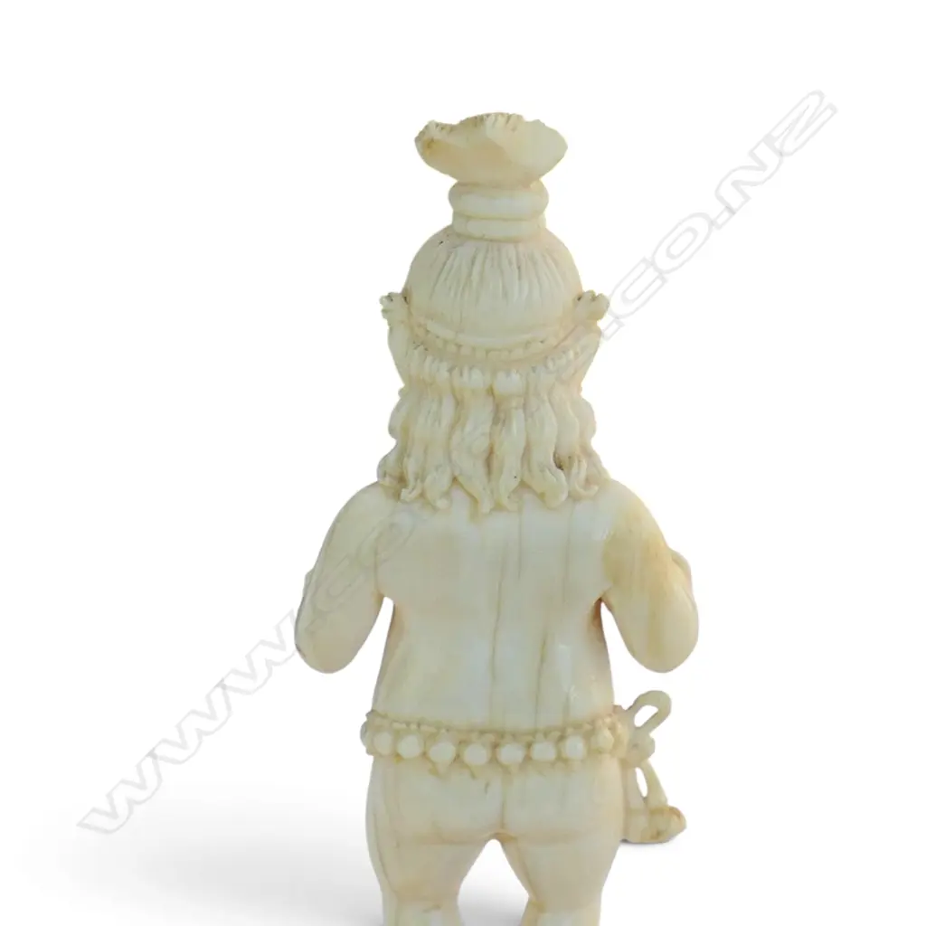 CARVED IVORY INDIAN DEITY loss to top headdress H.110mm Image 1++