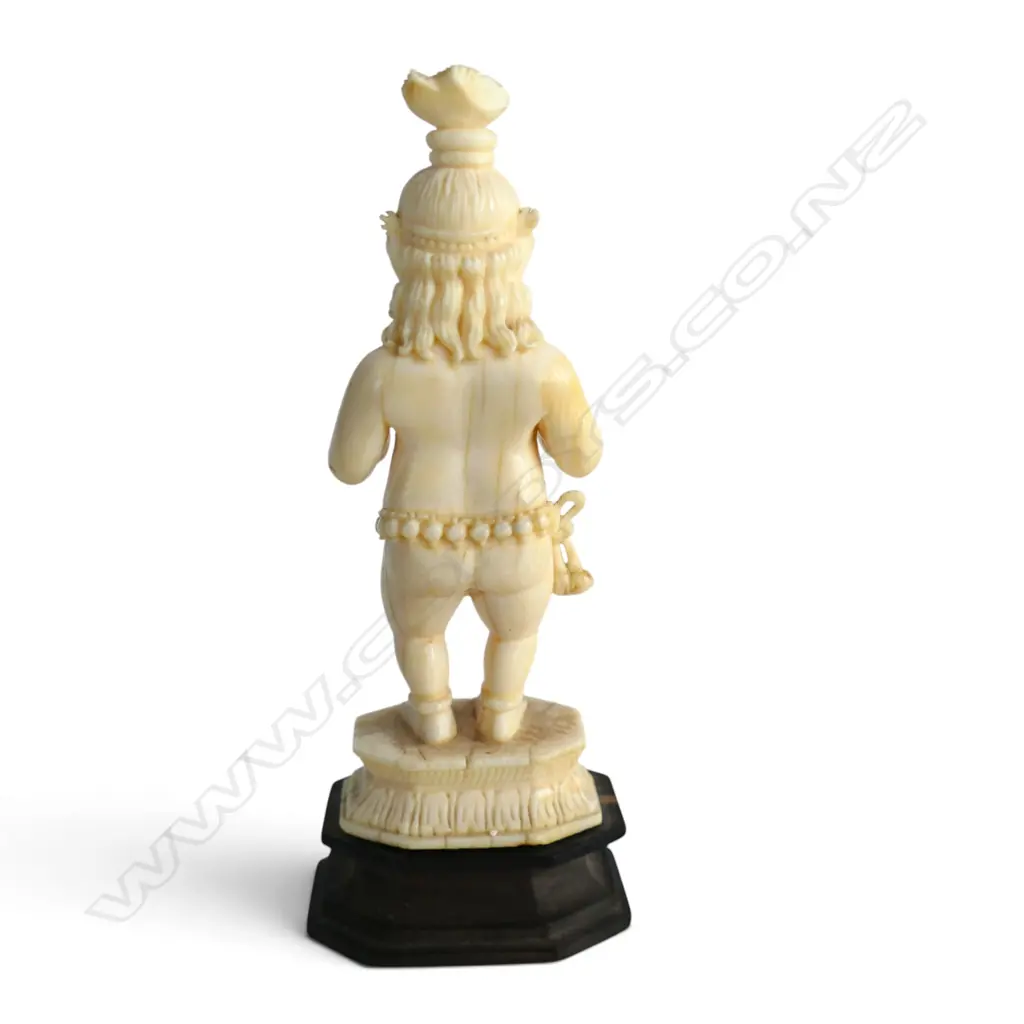 CARVED IVORY INDIAN DEITY loss to top headdress H.110mm Image 1++