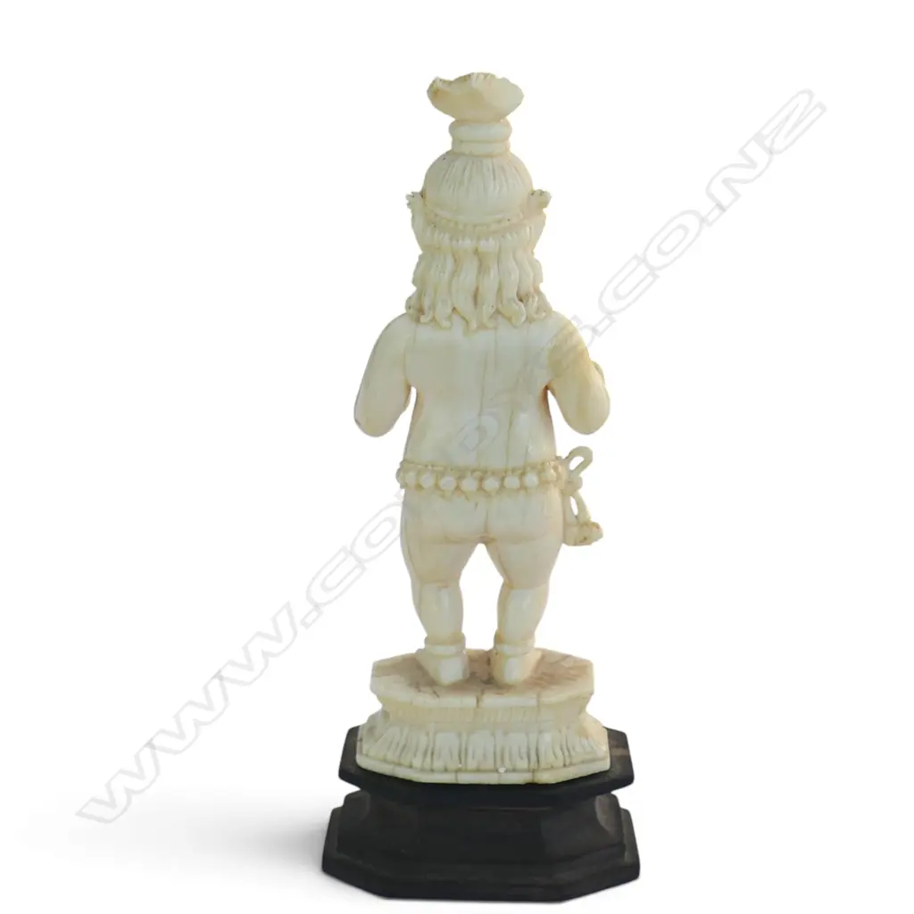 CARVED IVORY INDIAN DEITY loss to top headdress H.110mm Image 1++