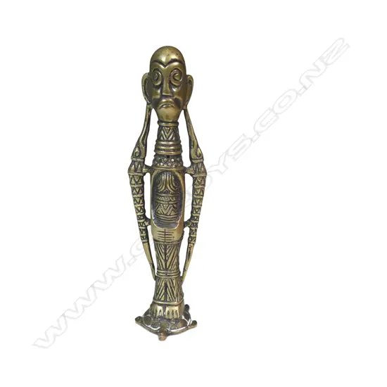 VINTAGE WEST AFRICAN TRIBAL BRASS FIGURE (ANCESTOR?), H.150MM