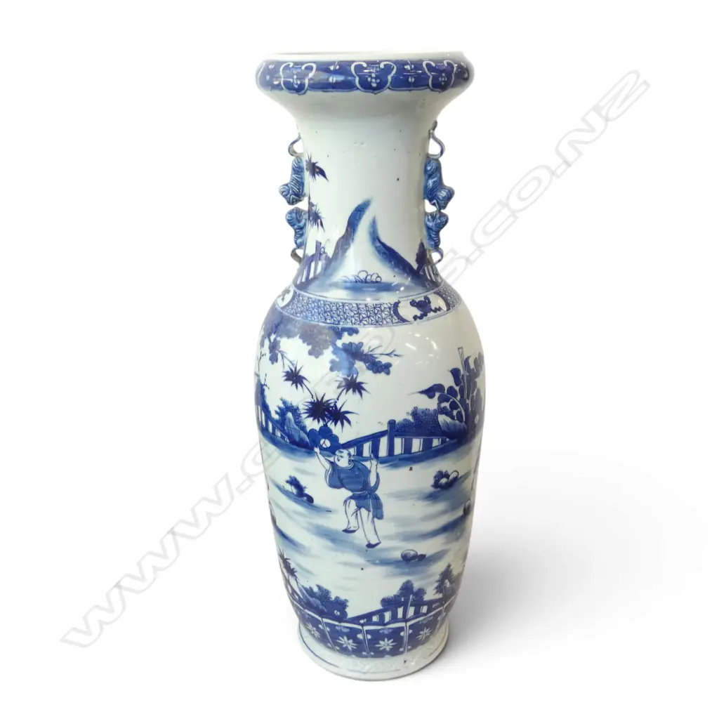 ORIENTAL B/W FLOOR VASE H.665mm Image 1++