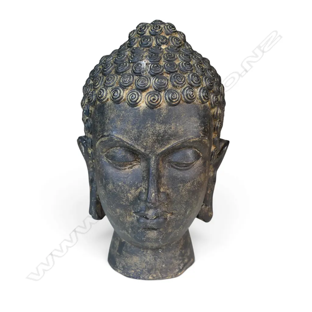 BRONZED SHAKYAMUNI MEDITATIVE BUDDHA HEAD, 90 X 250MM Image 1++
