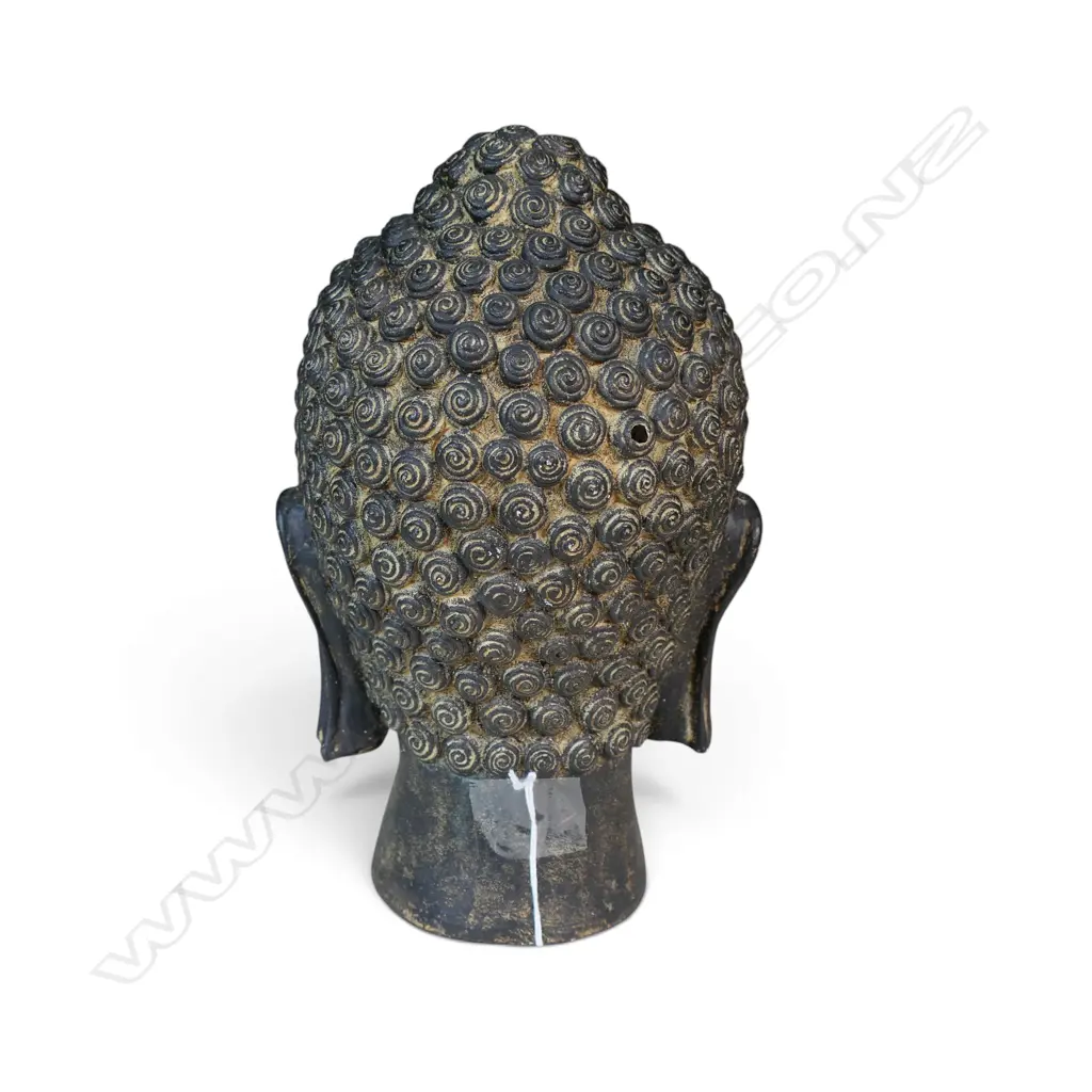 BRONZED SHAKYAMUNI MEDITATIVE BUDDHA HEAD, 90 X 250MM Image 1++