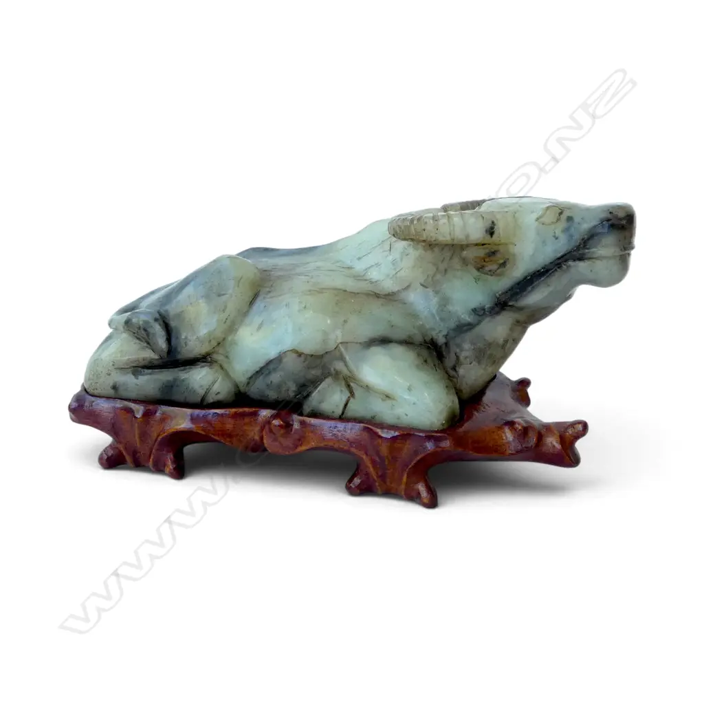 ORIENTAL CARVED STONE OX L.220mm Image 1++