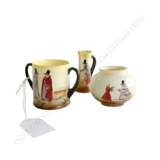 3 ROYAL DOULTON 'WELSH LADIES' MINIATURES, H.45/50/60mm
