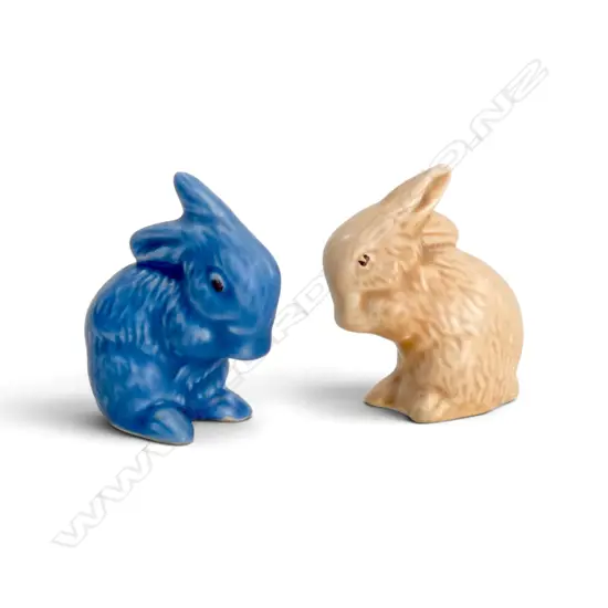 PR SML SYLVAC RABBITS, BLUE & BEIGE, H.60mm