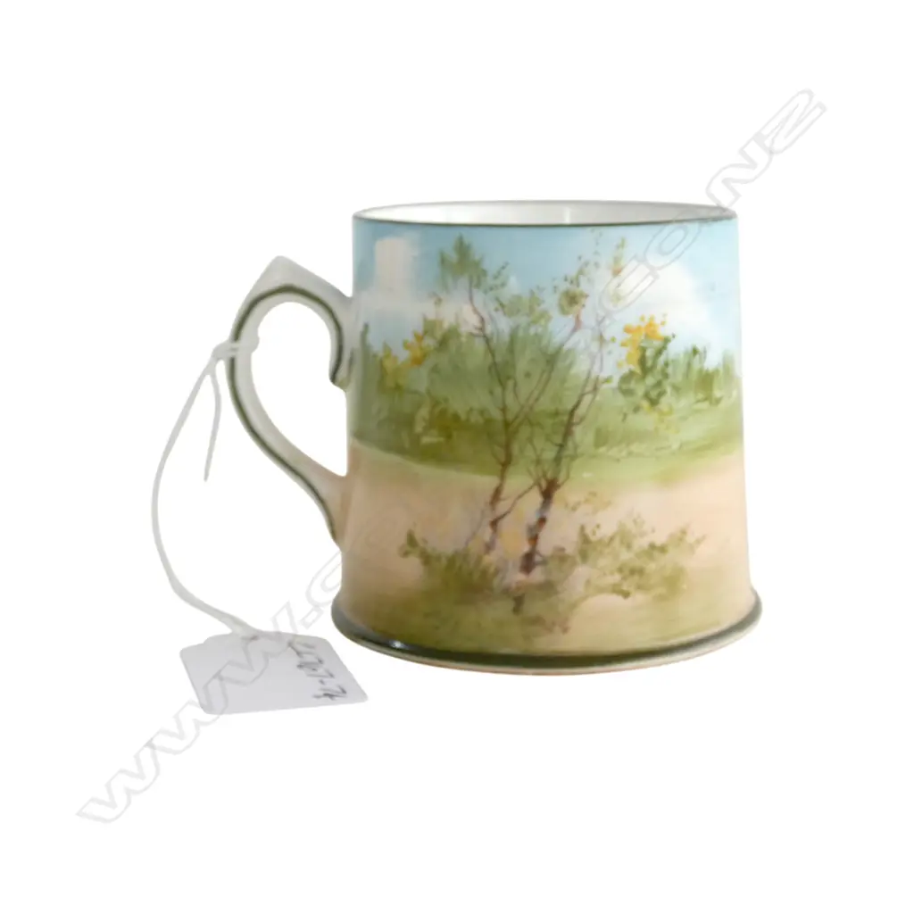 ROYAL DOULTON COACHING DAYS MUG, RARE BLUE SKY VARIATION 1905-1906 & SCENE, H.68mm Image 1++