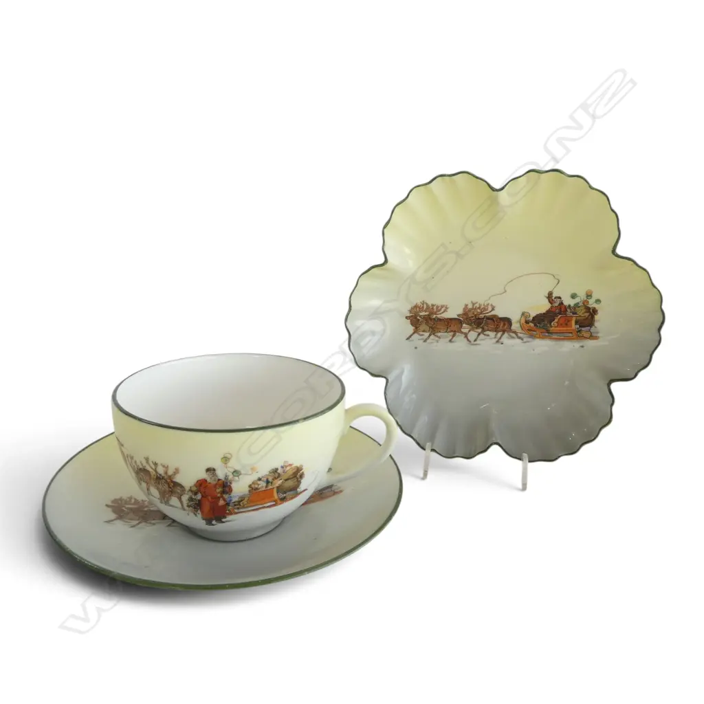3 PCS ROYAL DOULTON CHRISTMAS WARE, C/S & SML DISH Image 1++