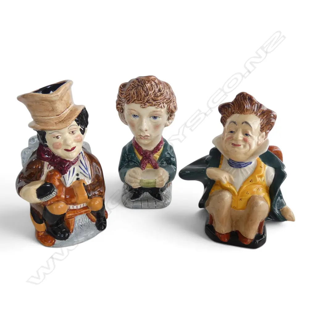 3 BURLEIGH WARE TOBY JUGS H.140mm Image 1++
