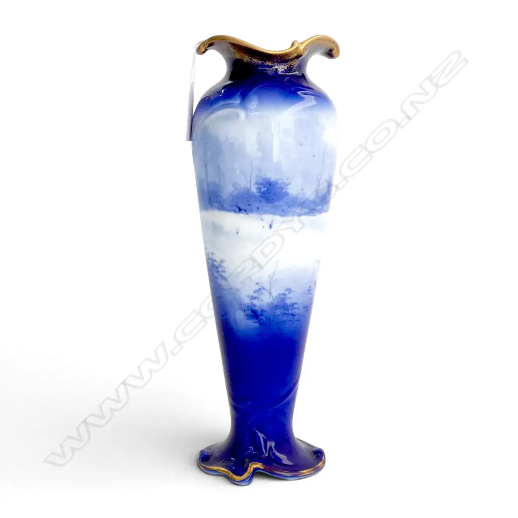ROYAL DOULTON BLUE CHILDREN ART NOUVEAU BALUSTER VASE, H.275mm Image 1++