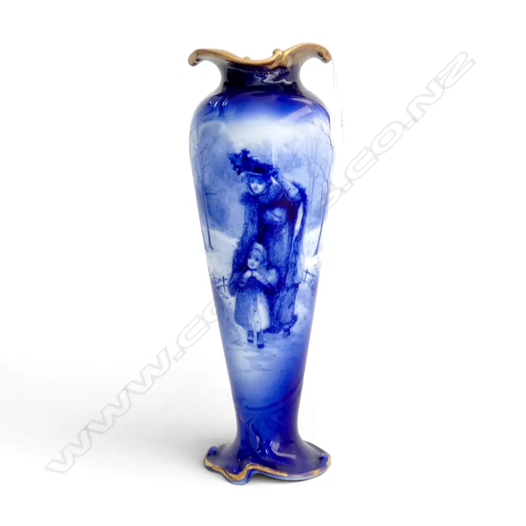 ROYAL DOULTON BLUE CHILDREN ART NOUVEAU BALUSTER VASE, H.275mm Image 1++
