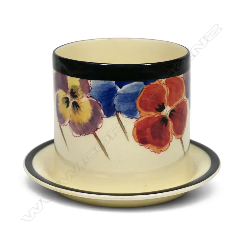 ROYAL DOULTON PANSY JAM POT, H.75mm Image 1++
