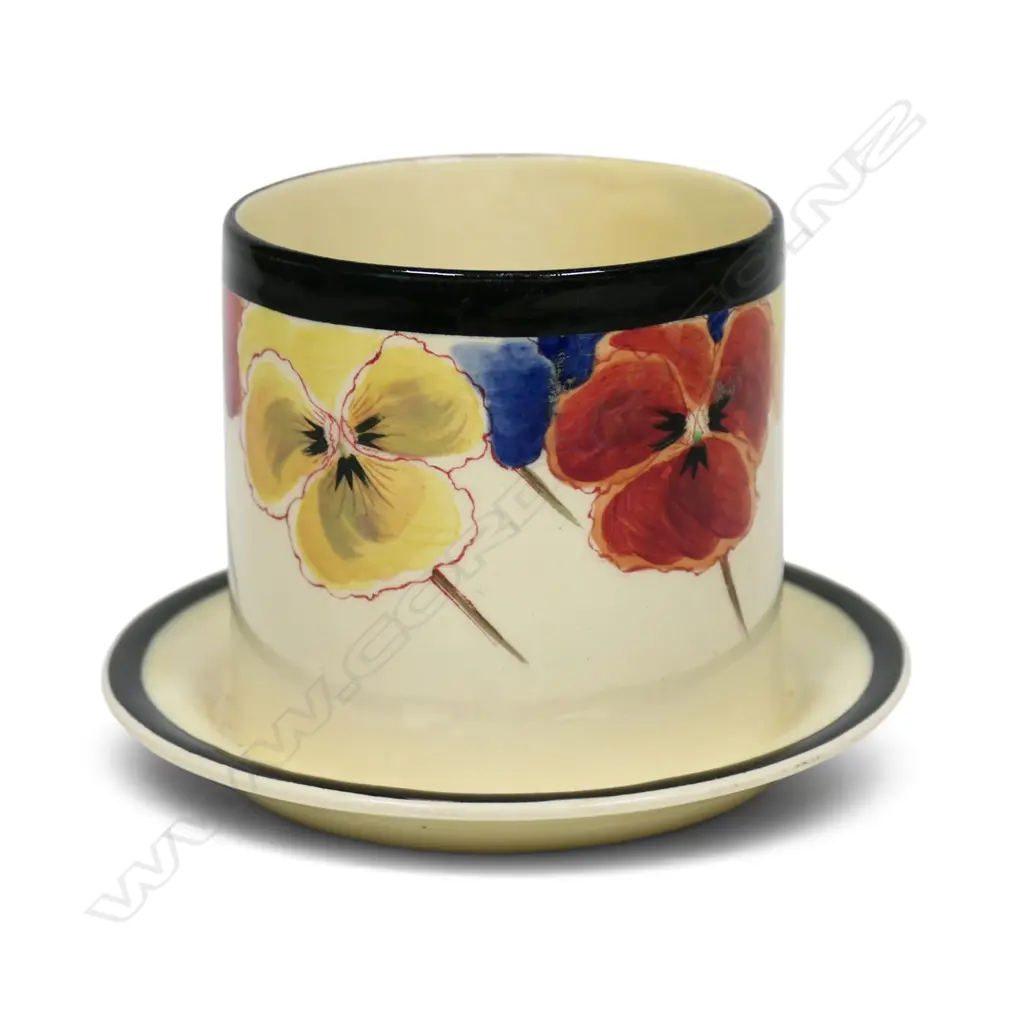 ROYAL DOULTON PANSY JAM POT, H.75mm Image 1++