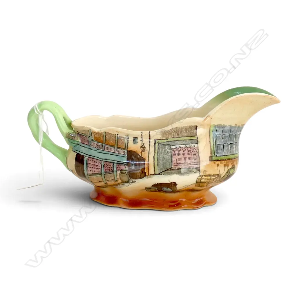 ROYAL DOULTON DICKEN'S WARE GRAVY BOAT, RARE SHAPE, H.90x200mm Image 1++