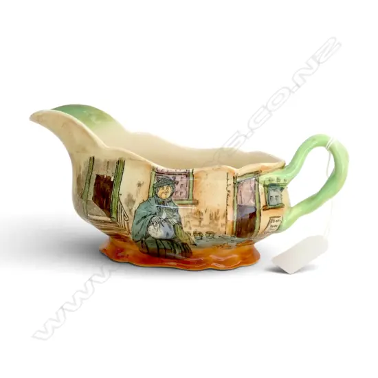 ROYAL DOULTON DICKEN'S WARE GRAVY BOAT, RARE SHAPE, H.90x200mm