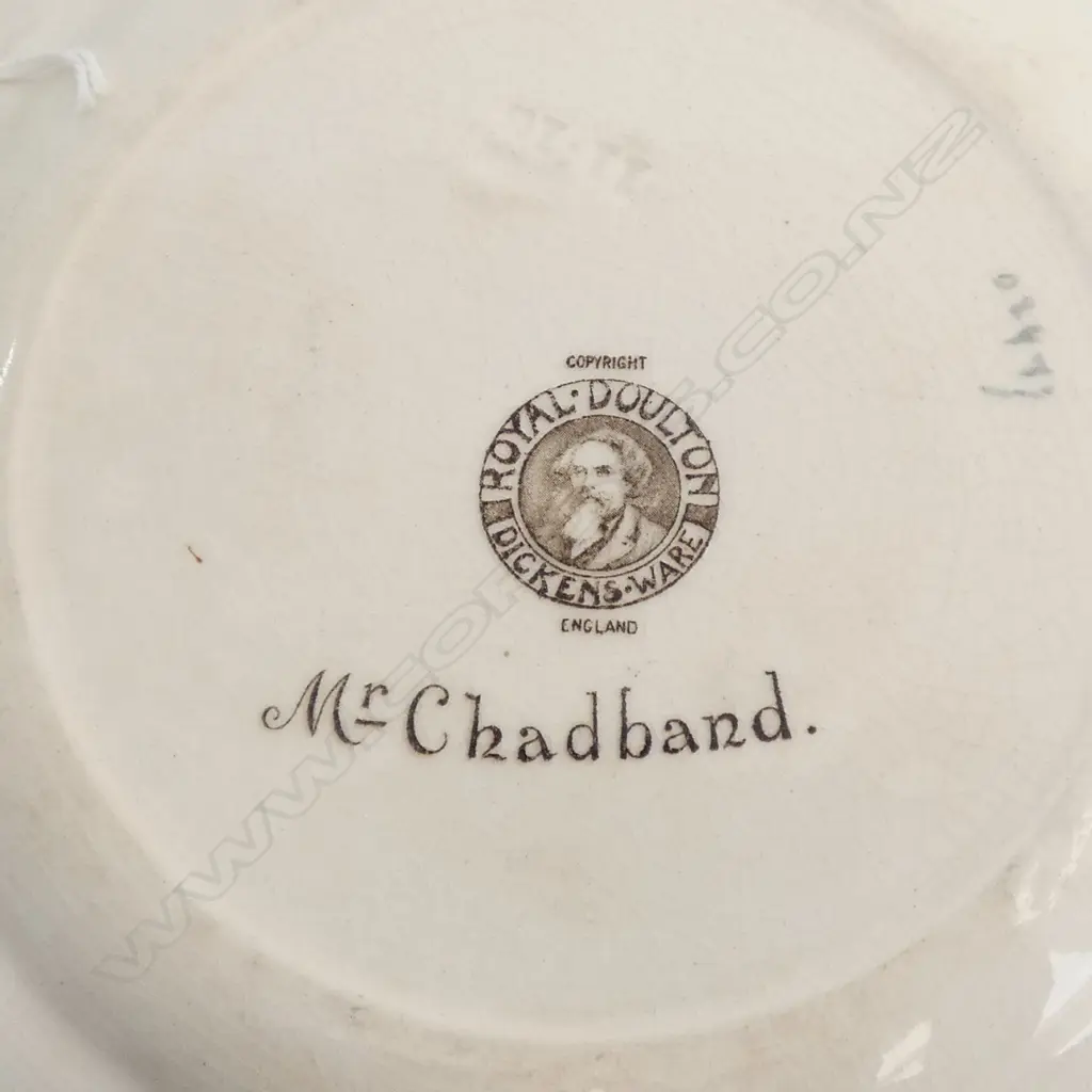 ROYAL DOULTON DICKEN'S WARE, RARE CHARACTER PLATE 'MR CHADBAND', Dia.190mm, 3cm hairline crack to underside Image 1++